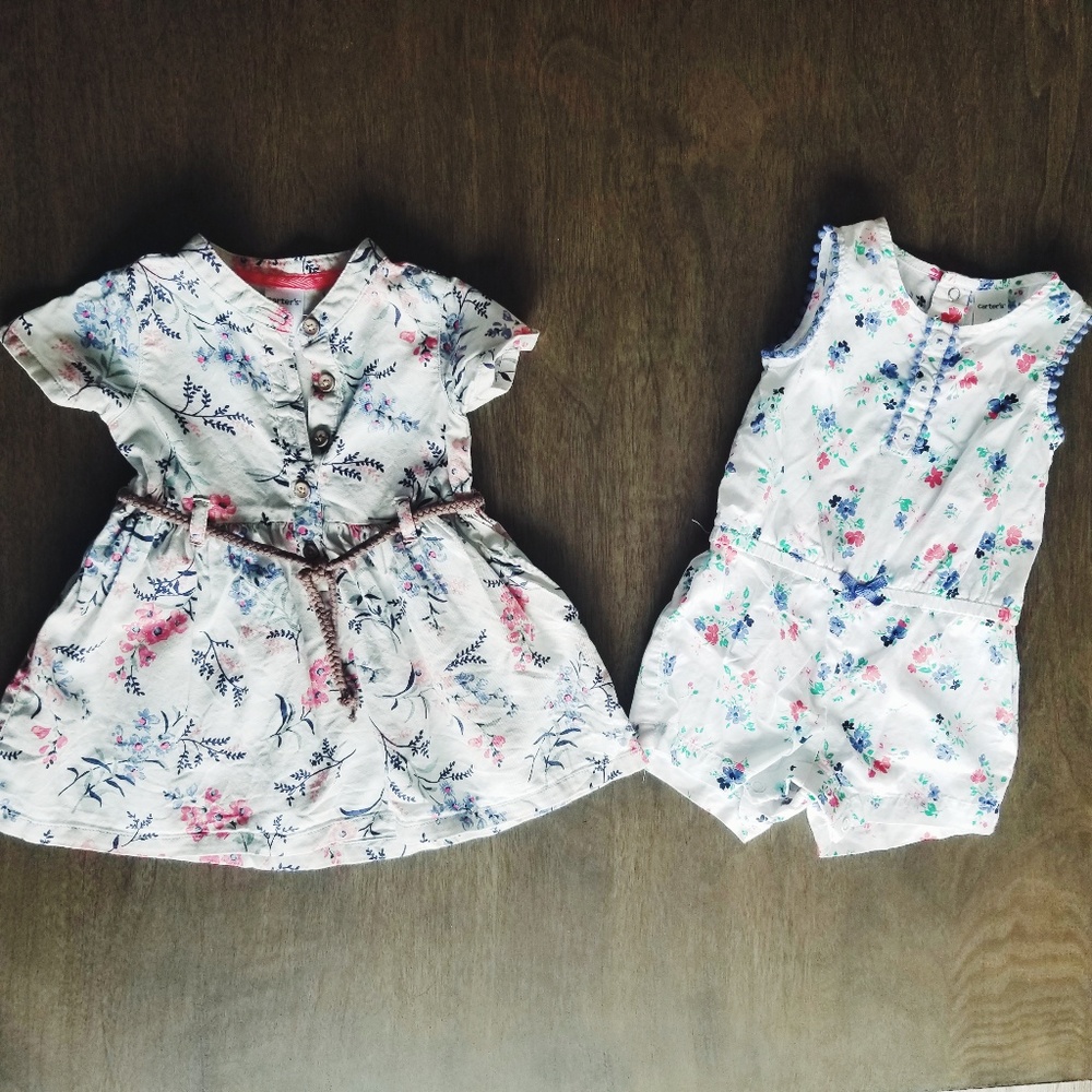 Carters | Floral Summer Dress and Romper | 6M